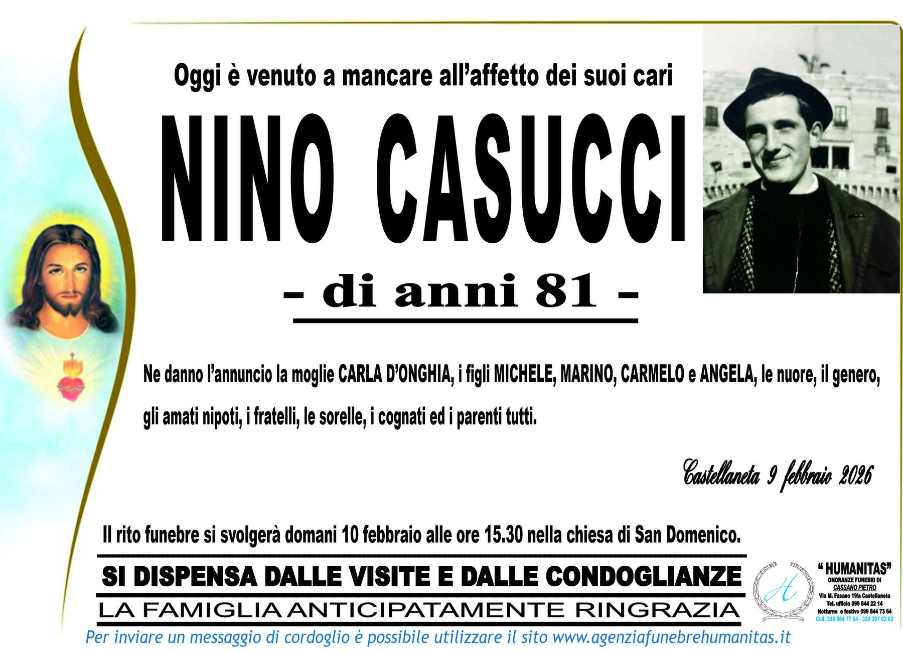 Manifesto funebre di Nino Casucci