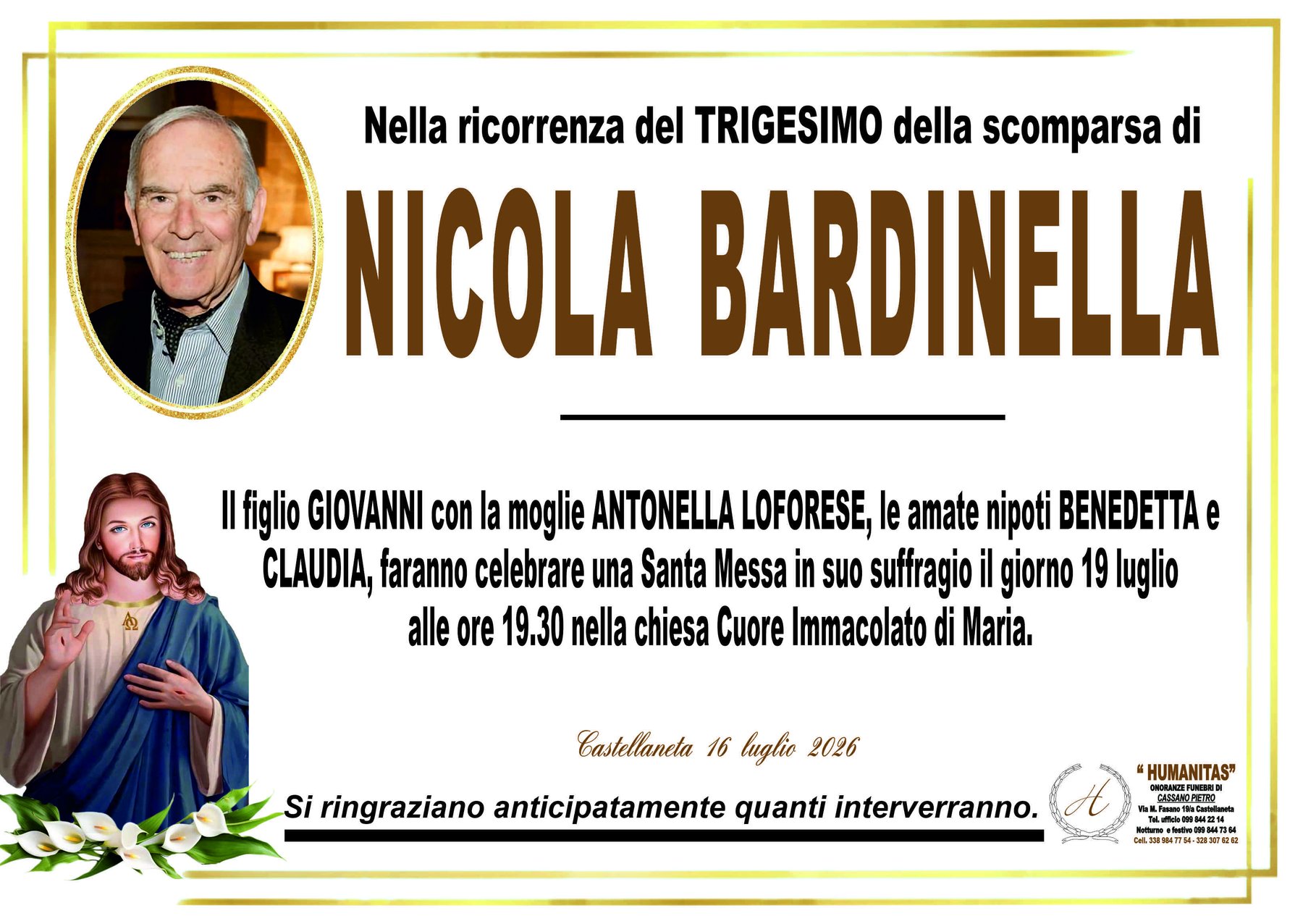 Manifesto di Nicola Bardinella