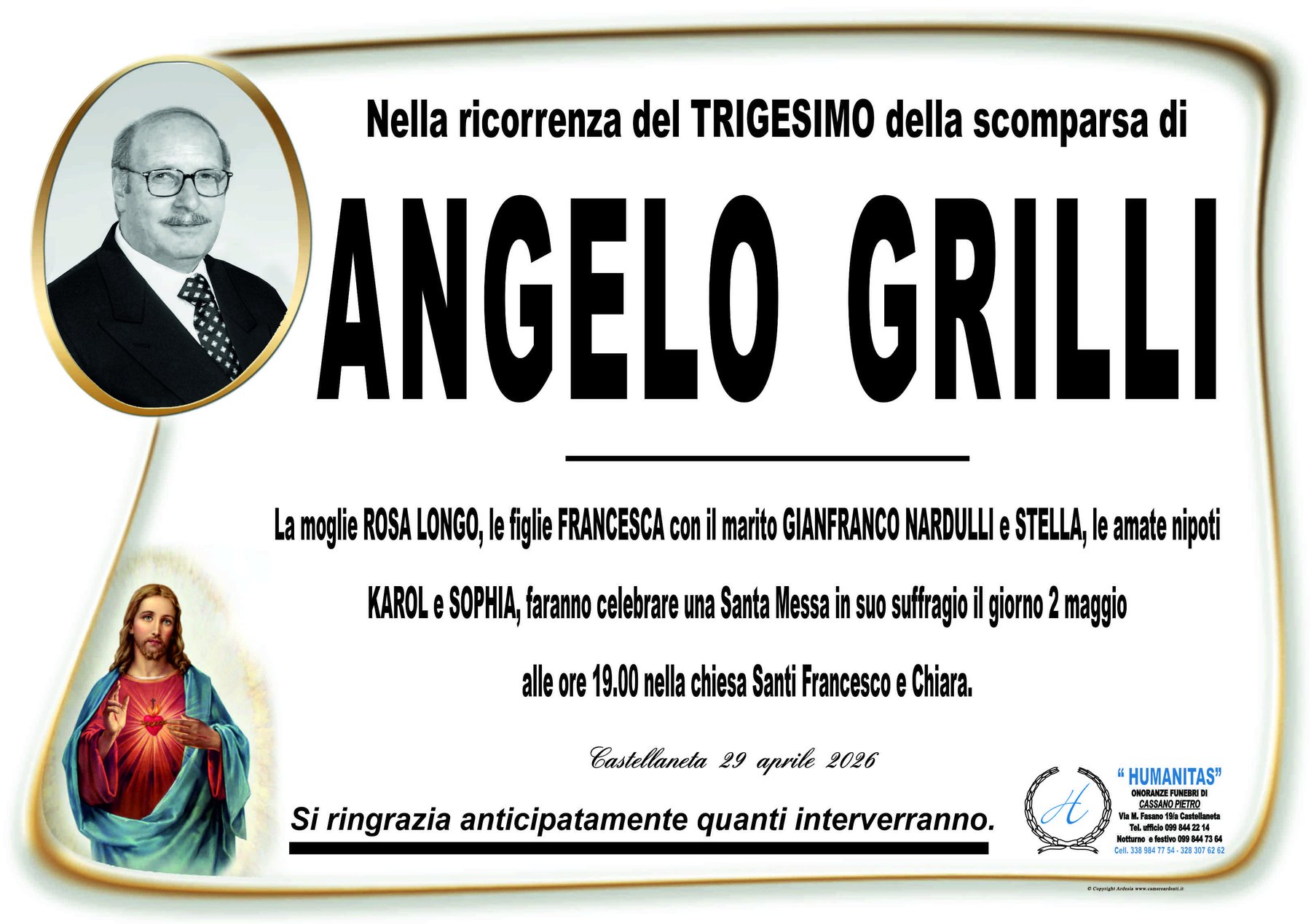 Manifesto di Angelo Grilli