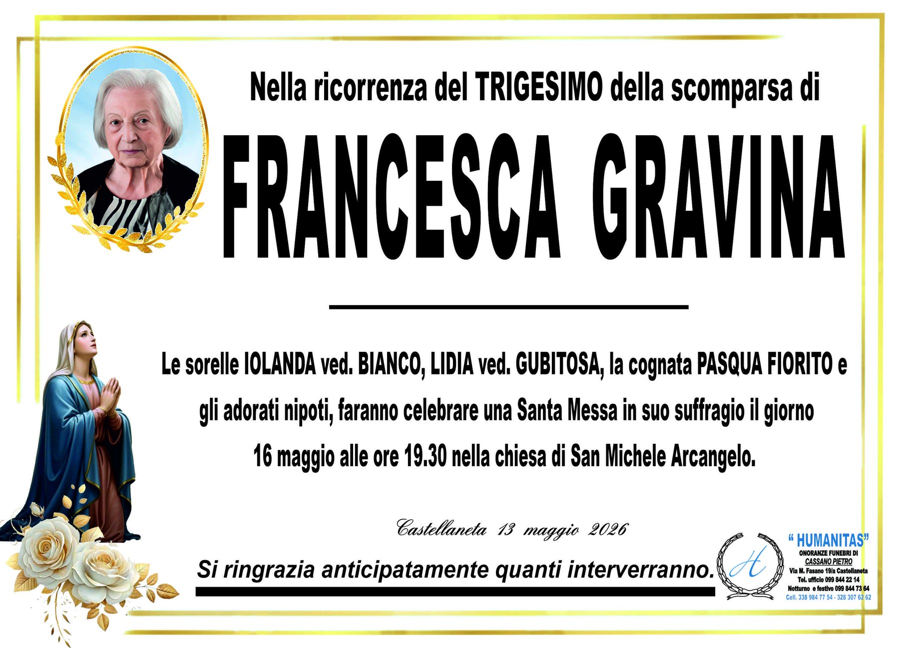 Manifesto di Francesca Gravina