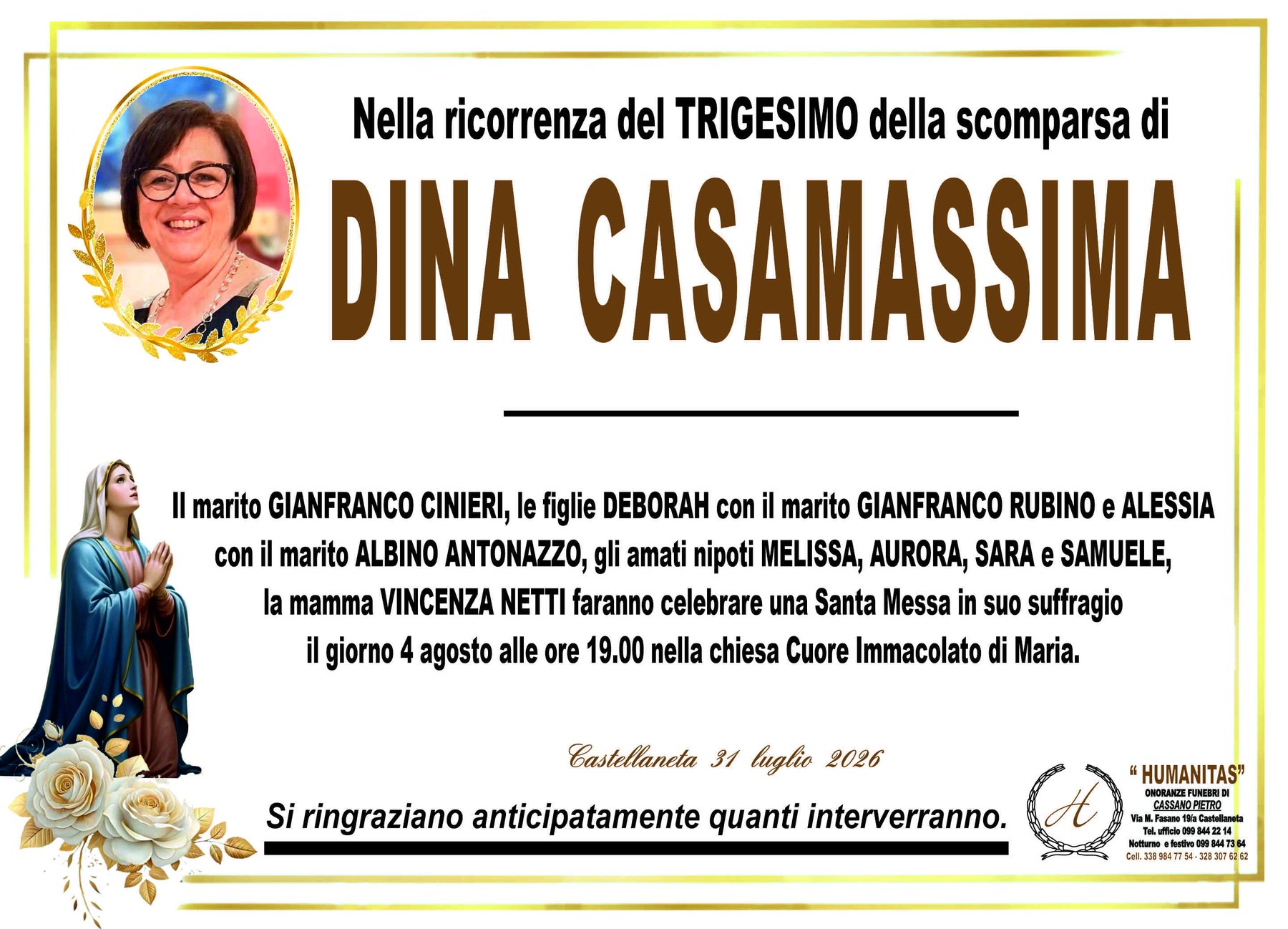 Manifesto di Dina Casamassima